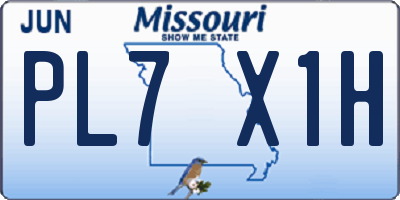 MO license plate PL7X1H
