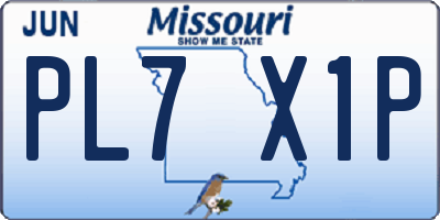 MO license plate PL7X1P