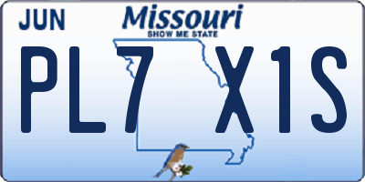 MO license plate PL7X1S