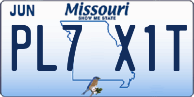 MO license plate PL7X1T