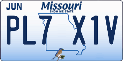 MO license plate PL7X1V
