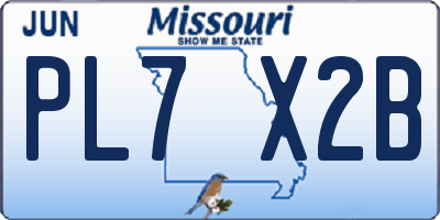 MO license plate PL7X2B