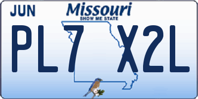 MO license plate PL7X2L