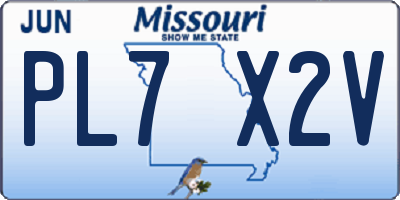 MO license plate PL7X2V