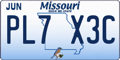 MO license plate PL7X3C