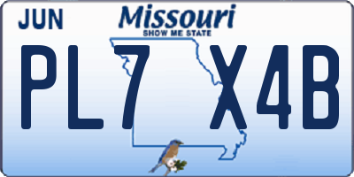 MO license plate PL7X4B