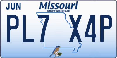 MO license plate PL7X4P