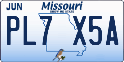 MO license plate PL7X5A