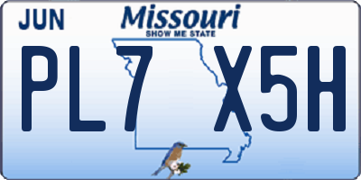 MO license plate PL7X5H