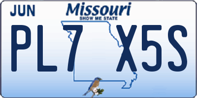 MO license plate PL7X5S