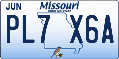 MO license plate PL7X6A