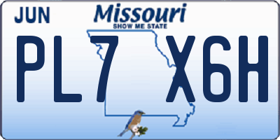 MO license plate PL7X6H