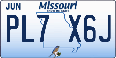 MO license plate PL7X6J
