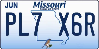 MO license plate PL7X6R
