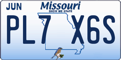 MO license plate PL7X6S