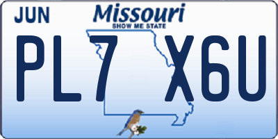 MO license plate PL7X6U