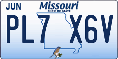 MO license plate PL7X6V