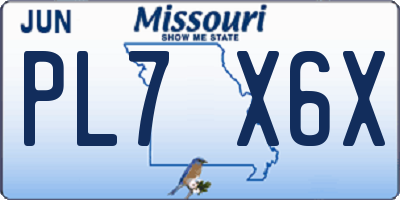 MO license plate PL7X6X