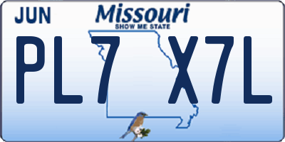 MO license plate PL7X7L