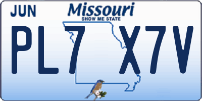 MO license plate PL7X7V