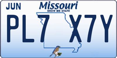 MO license plate PL7X7Y