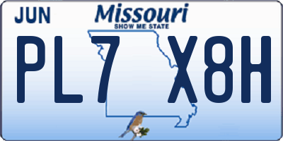 MO license plate PL7X8H