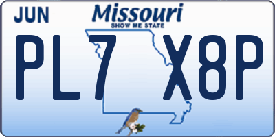 MO license plate PL7X8P