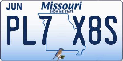 MO license plate PL7X8S