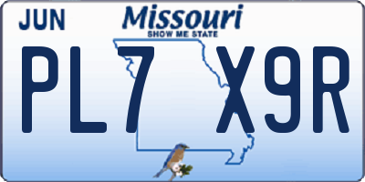 MO license plate PL7X9R