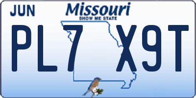 MO license plate PL7X9T