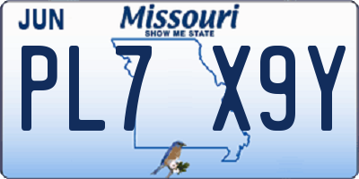 MO license plate PL7X9Y