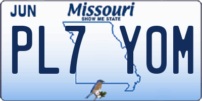 MO license plate PL7Y0M
