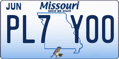 MO license plate PL7Y0O