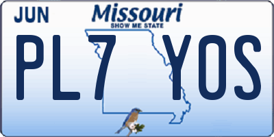 MO license plate PL7Y0S