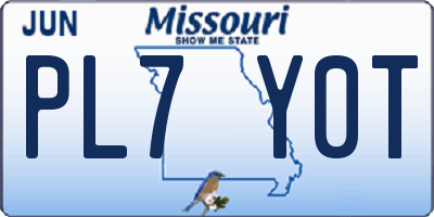 MO license plate PL7Y0T