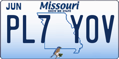 MO license plate PL7Y0V