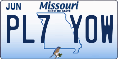MO license plate PL7Y0W