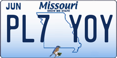 MO license plate PL7Y0Y