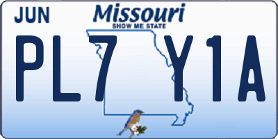 MO license plate PL7Y1A
