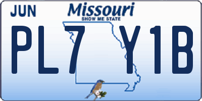 MO license plate PL7Y1B