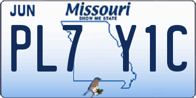 MO license plate PL7Y1C