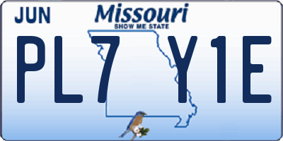 MO license plate PL7Y1E