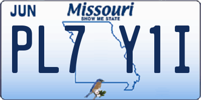 MO license plate PL7Y1I