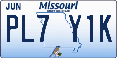 MO license plate PL7Y1K