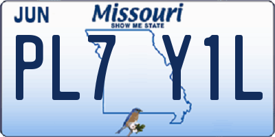 MO license plate PL7Y1L