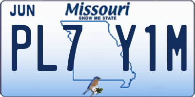 MO license plate PL7Y1M