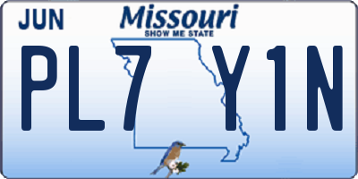 MO license plate PL7Y1N