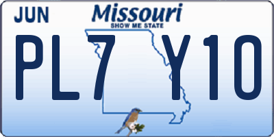MO license plate PL7Y1O