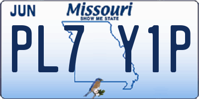 MO license plate PL7Y1P