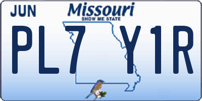 MO license plate PL7Y1R